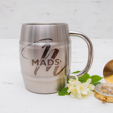 Rustfrit stål kølende "krus" HOORAY med eget navn, 400 ml